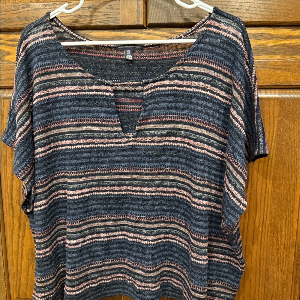 American Eagle Boxy Crop Dolman Sweater XXL Lightweight Layer Y2K
